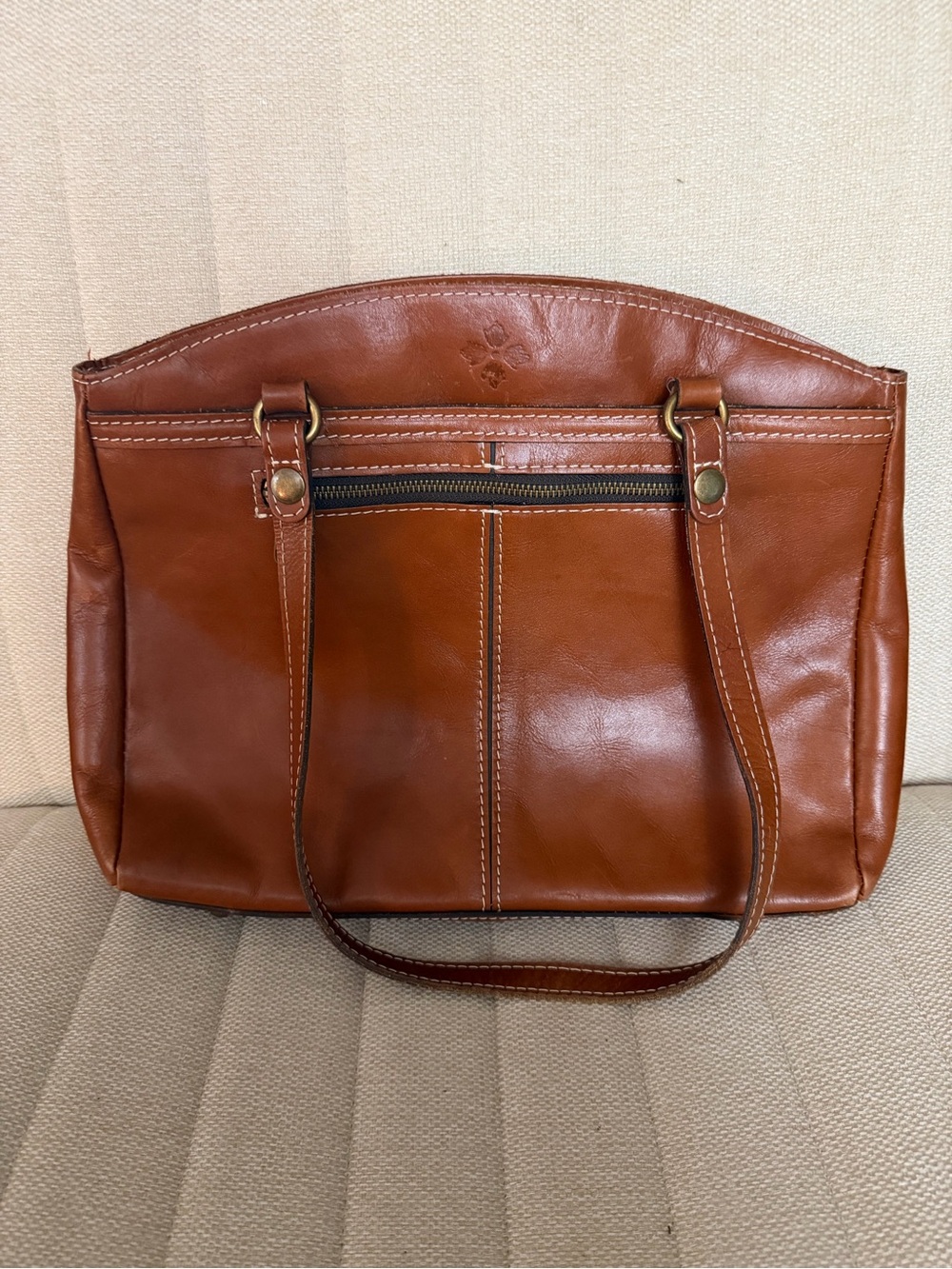 Patricia Nash Leather Tote Bag in Tan - Lifetime Warranty